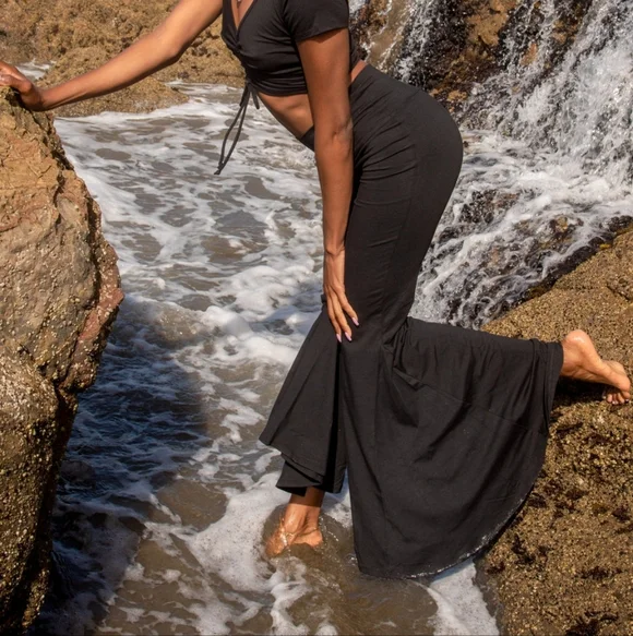 Black Bamboo Super Bell Bottoms - Picture 8 of 8